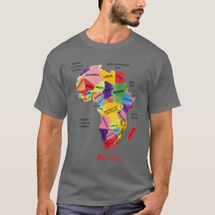 アフリカ地図アートワーク Tシャツ