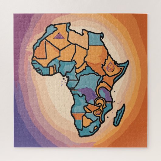 アフリカ地図アート ジグソーパズル (縦)