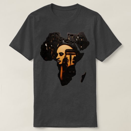 アフリカ地図アート Tシャツ (デザイン正面)