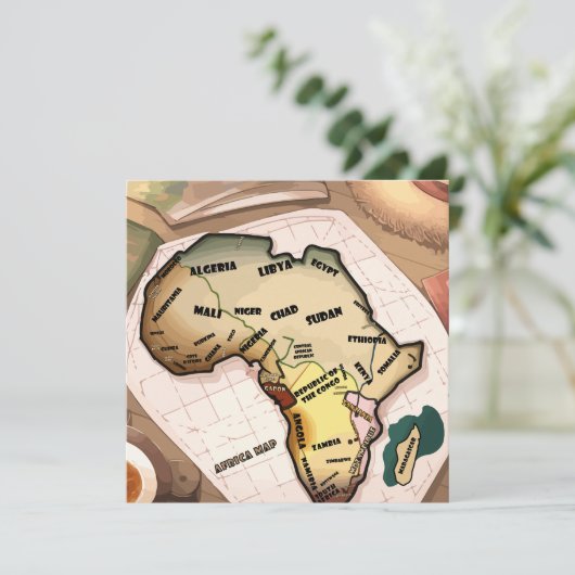 アフリカ地図カード (スタンド正面)