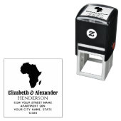 アフリカ地図シルエットカップル名差出人住所 セルフインキングスタンプ (インサイチュ)