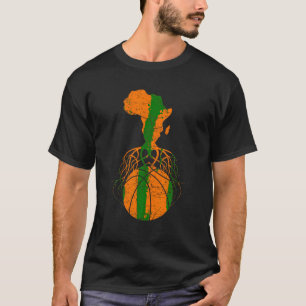 アフリカ地図バスケットボールアフリカ大陸ルーツプリッド Tシャツ