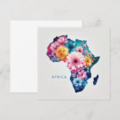 アフリカ地図フラワーカード (正面/裏面)