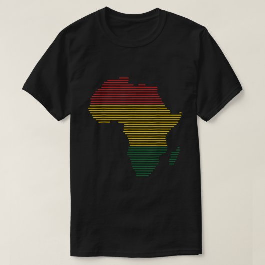 アフリカ地図ブラック・ヒストリー月BLMメラニンプライドP Tシャツ (デザイン正面)