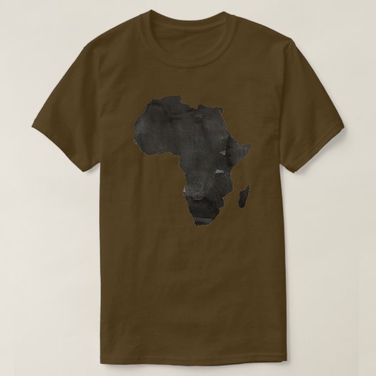 アフリカ地図プリントアフリカ地図アフリカ壁画水 Tシャツ (デザイン正面)