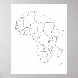 アフリカ地図概要ポスター ポスター