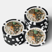 アフリカ地図装飾部族要素パターン ポーカーチップ (積み重ね)