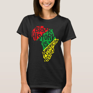 アフリカ地図 ブラック アメリカ史に残る黒人の歴史 Tシャツ