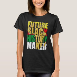 アフリカ地図 ブラック ブラックヒストリーの未来の創造者  Tシャツ