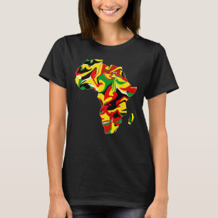アフリカ地図 緑 黄色 赤 アフリカ人としての誇り ケ Tシャツ
