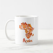 アフリカ大陸のアフリカ大陸とカスタムモノグラム コーヒーマグカップ (左)