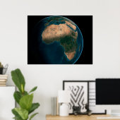 アフリカ大陸の上の宇宙から完全な地球。 ポスター (ホームオフィス)