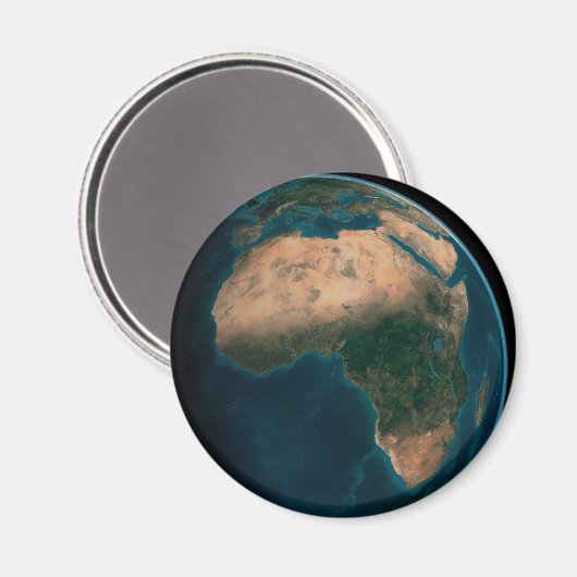 アフリカ大陸の上の宇宙から完全な地球。 マグネット (正面/裏面)