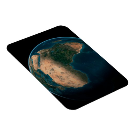 アフリカ大陸の上の宇宙から完全な地球。 マグネット (右側)