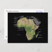 アフリカ大陸の地図 ポストカード (正面/裏面)