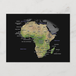 アフリカ大陸の地図 ポストカード