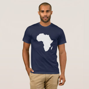アフリカ大陸の地図（白） Tシャツ