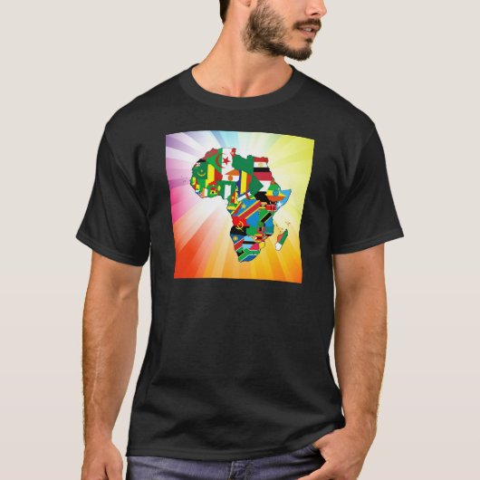 アフリカ大陸の旗地図2 Tシャツ (正面)