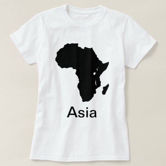 アフリカ大陸アジアのTシャツ Tシャツ (デザイン正面)
