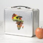 アフリカ大陸サンセットサファリ自然ワイルドライフ メタルランチボックス (インサイチュ)