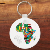 アフリカ大陸国旗の地図 キーホルダー (正面)