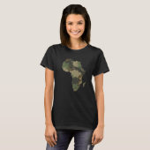 アフリカ大陸地図カモフラージュ柄 アフリカンサファリ C Tシャツ (正面フル)