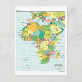 アフリカ大陸地図 ポストカード