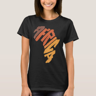 アフリカ大陸文字アフリカンサファリ文化Pri Tシャツ