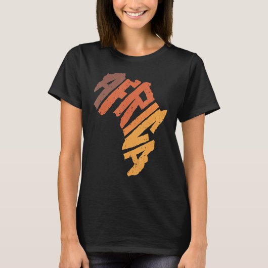 アフリカ大陸文字アフリカンサファリ文化Pri Tシャツ (正面)
