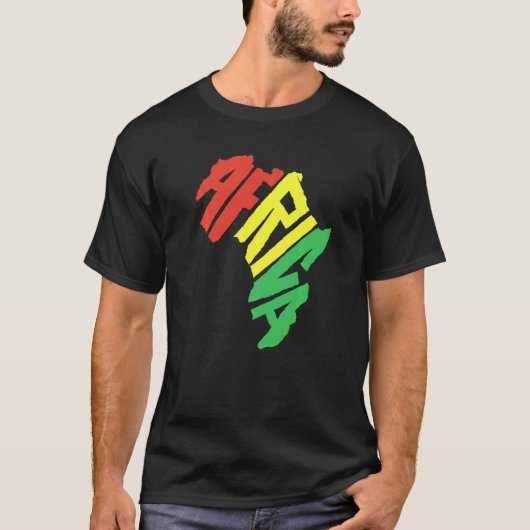 アフリカ大陸書簡レゲエ・アフリカ文化Pri Tシャツ (正面)