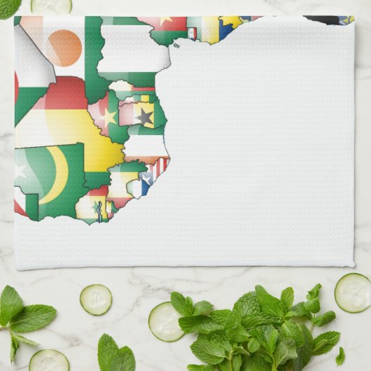 アフリカ大陸美しいママアフリカカラフル キッチンタオル (折り畳み)