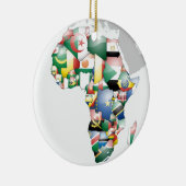 アフリカ大陸美しいママアフリカカラフル セラミックオーナメント (右)