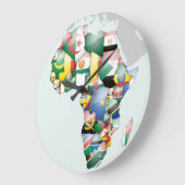 アフリカ大陸美しいママアフリカカラフル ラージ壁時計 (傾斜)