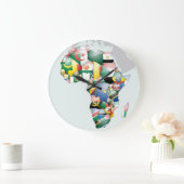 アフリカ大陸美しいママアフリカカラフル ラージ壁時計 (ホーム)