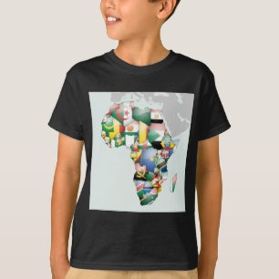 アフリカ大陸美しいママアフリカカラフル Tシャツ