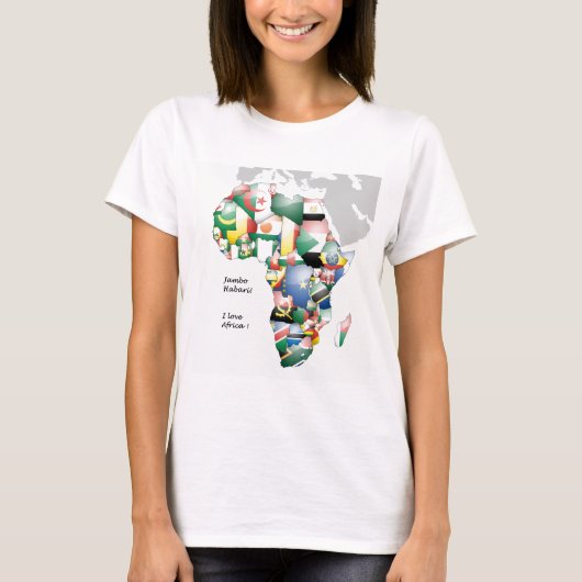 アフリカ大陸美しいママアフリカカラフル Tシャツ (正面)