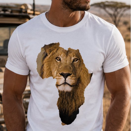 アフリカ大陸 アフリカライオン 動物 Tシャツ