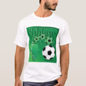 アフリカ大陸 サッカー グリーン フットボール デザイン Tシャツ (正面)