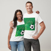 アフリカ大陸 サッカー グリーン フットボール デザイン Tシャツ (ユニセックス)