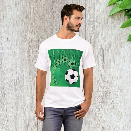 アフリカ大陸 サッカー グリーン フットボール デザイン Tシャツ