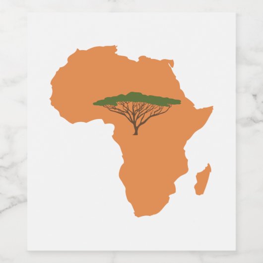 アフリカ大陸 ワインラベル (シングルラベル)
