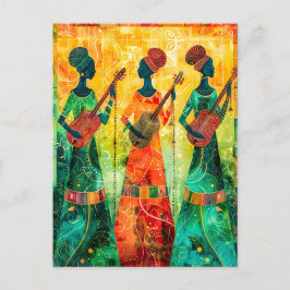 アフリカ女子遊弦楽器 ポストカード
