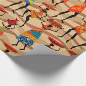 アフリカ女性との美しい包装紙デザイン ラッピングペーパー (角)