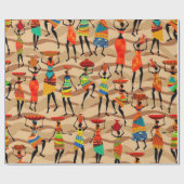 アフリカ女性との美しい包装紙デザイン ラッピングペーパー (フラット)