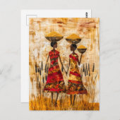 アフリカ女性のミエ籠 ポストカード (正面/裏面)