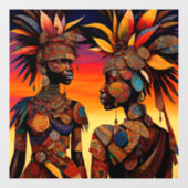 アフリカ女性の窓にしがみつく ウィンドウサイン (シート)