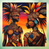 アフリカ女性の窓にしがみつく ウィンドウサイン (シート3)