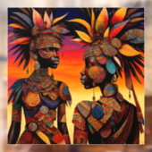 アフリカ女性の窓にしがみつく ウィンドウサイン (シート2)