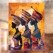 アフリカ女性の窓にしがみつく ウィンドウサイン (シート2)