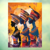 アフリカ女性の窓にしがみつく ウィンドウサイン (シート3)